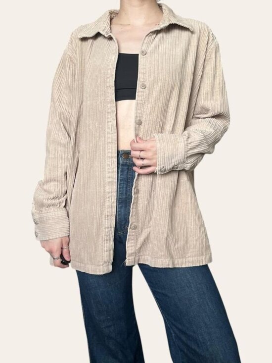 croft & barrow Tops - Croft & Barrow 90s/2000s vintage tan corduroy shacket - Large